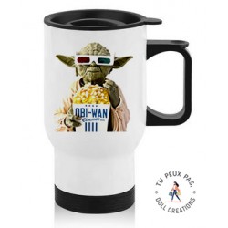 Tasse isotherme - Maître Yoda prêt pour regarder un film Star Wars