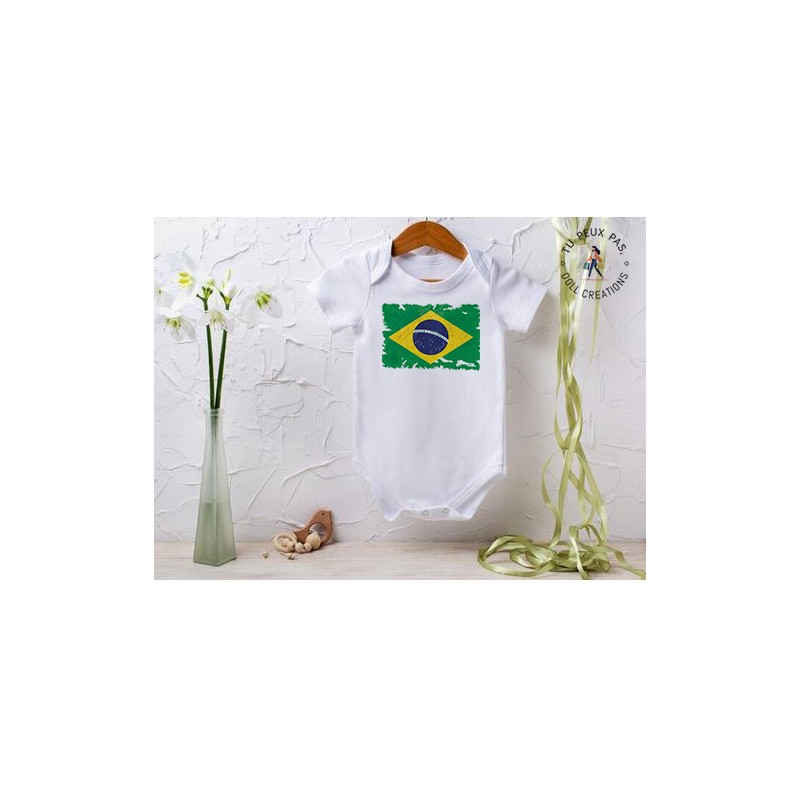 Body bébé "Drapeau du Brésil"