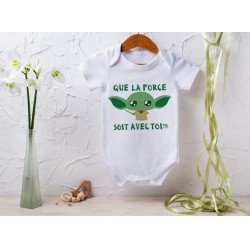 Body bébé "Que la force soit avec toi, yoda, star wars"