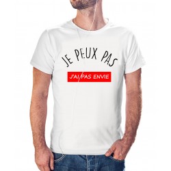 T-shirt j'peux pas j'ai pas envie - cadeau homme parodie Supreme