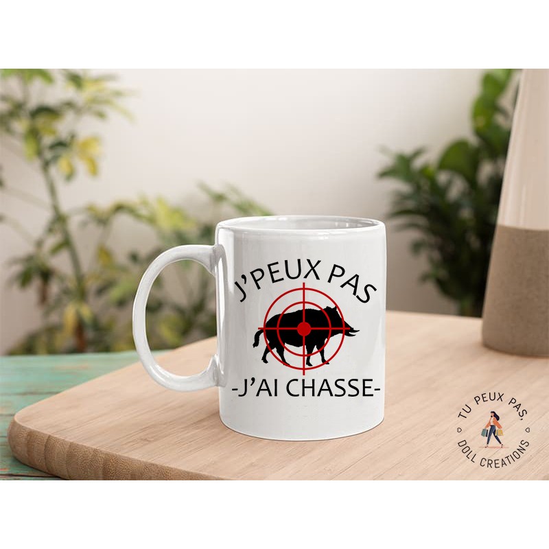 Mug - Je peux pas j'ai chasse - Tasse