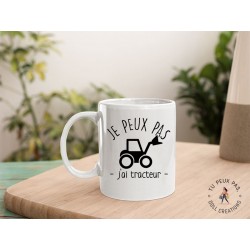 Mug j'peux pas j'ai tracteur   - Tasse