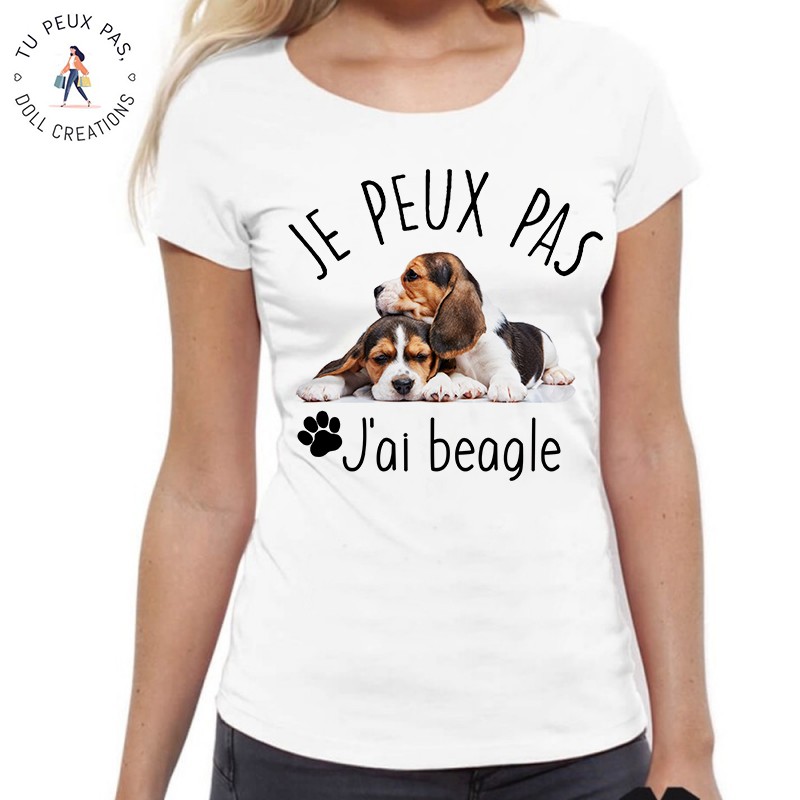 T-Shirt j'peux pas j'ai beagle - Femme