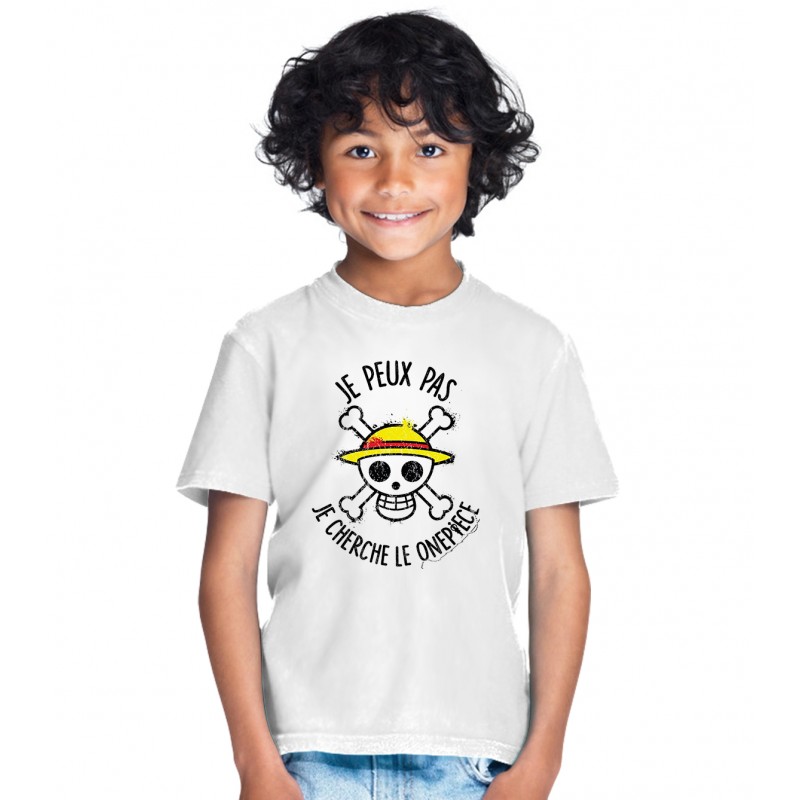 T-shirt Je peux pas je cherche le One Piece - Cadeau TeeShirt enfant pirate  Enfant 3/4 ans