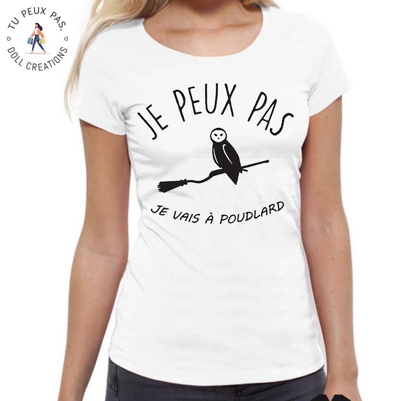 T-Shirt j'peux je vais à Poudlard - Femme Cadeau fan Harry Potter