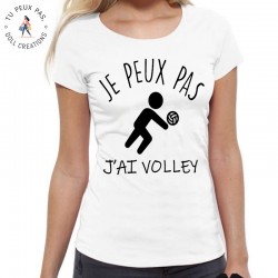 T-Shirt j'peux pas j'ai volley ball - Femme Cadeau sportive