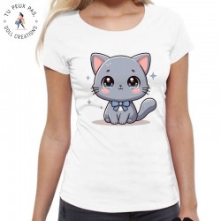 T-Shirt Chat kawai - femme