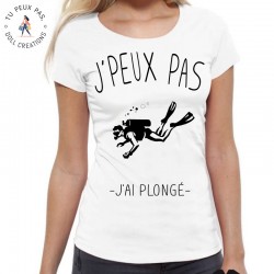 T-Shirt j'peux pas j'ai plongé - Femme cadeau