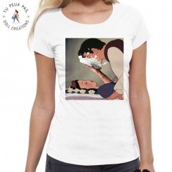 T-Shirt Blanche neige Tarte le prince disney  - Femme