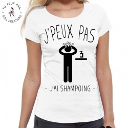 T-Shirt je peux pas j'ai shampoing - Femme