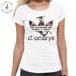 T-Shirts Femme Dracarys Floral Targaryen Thrones Game of Stark Lannister Baratheon Daenerys Khaleesi