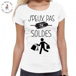 T-Shirt Je peux pas j'ai soldes - Femme