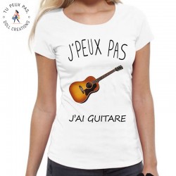 T-Shirt j'peux pas j'ai guitare - Femme