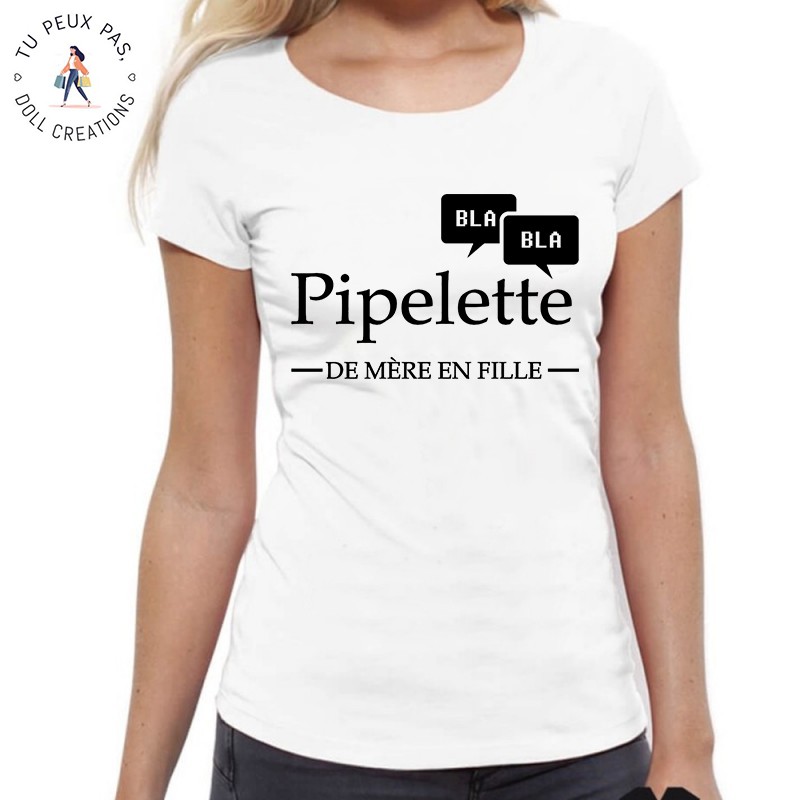 T-Shirt pipelette de mère en fille - Femme maman