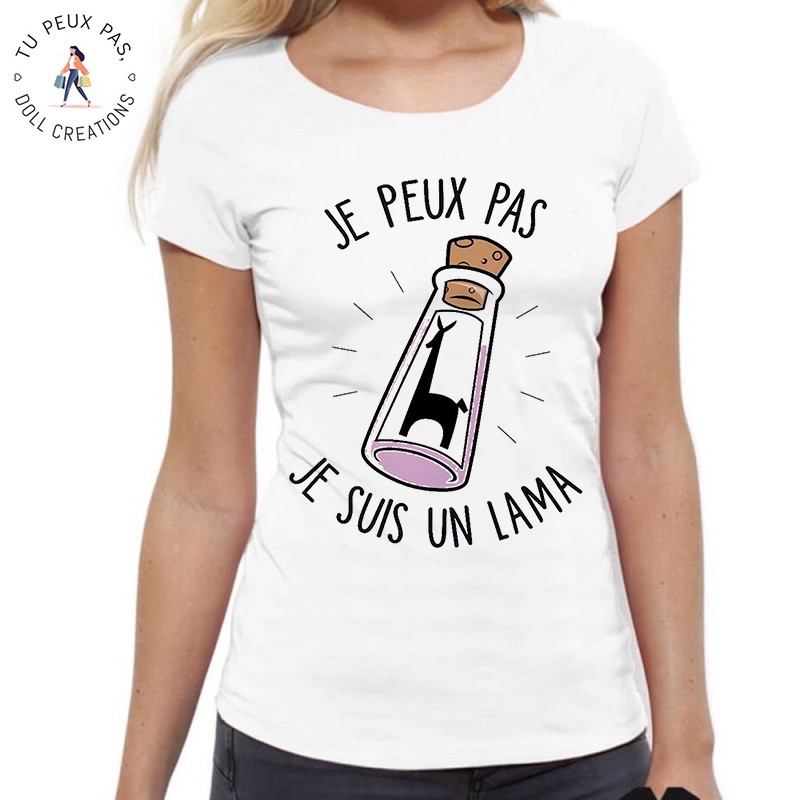 T-Shirt je peux pas je suis un lama - Femme