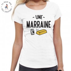 T-Shirt Marraine en or - Femme