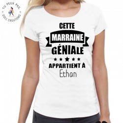 T-Shirt cette marraine appartient à PERSONNALISABLE avec prénom - Femme