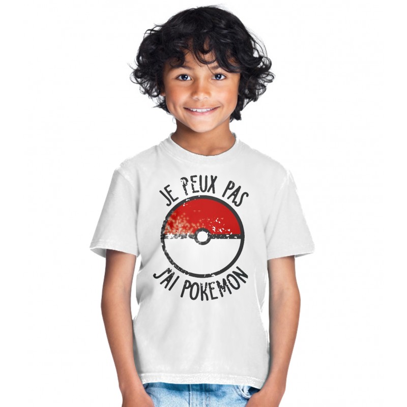 T-shirt Je peux pas j'ai Pokemon - Cadeau pour dresseur en herbe