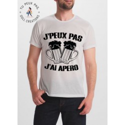 TeeShirt J'peux pas j'ai apéro - Cadeau homme bière, vin