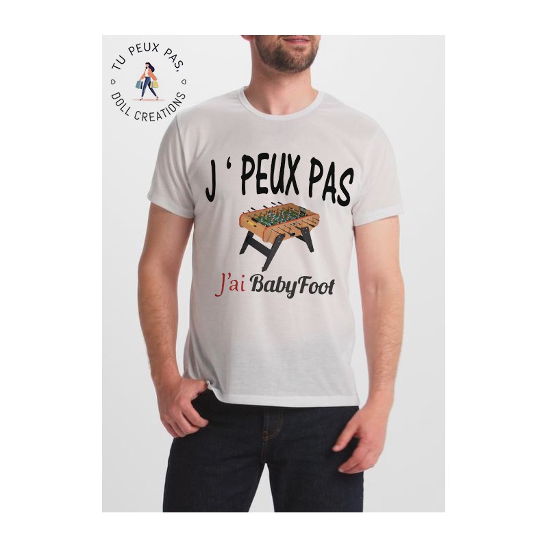 t-shirt je peux pas j'ai babyfoot - cadeau homme