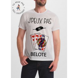 T-shirt j'peux pas J'ai belote - cadeau homme