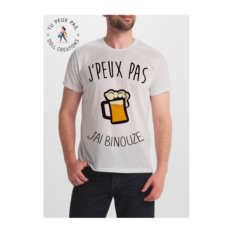 t-shirt j'peux pas j'ai binouze - cadeau homme bière