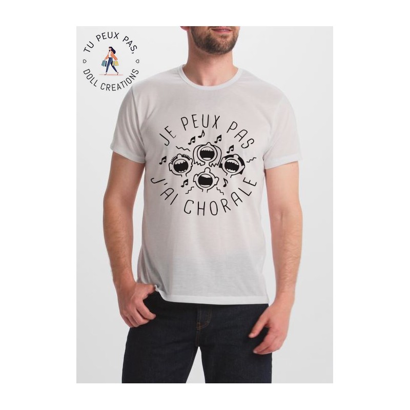T-shirt j'peux pas j'ai pas j'ai chorale - cadeau homme musique
