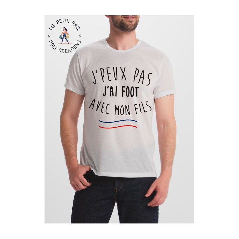 T-shirt J'peux pas j'ai foot avec mon fils - homme