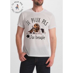 T-shirt je peux pas j'ai beagle - homme