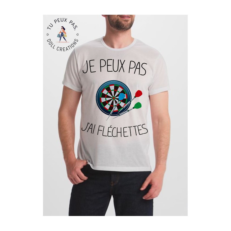 T-Shirt Je peux pas j'ai fléchettes - Cadeau Pro Tir à l'arc