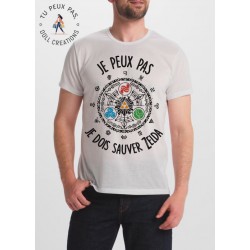 T-Shirt Je peux pas je dois sauver Zelda - Cadeau Gamer RPG Humour