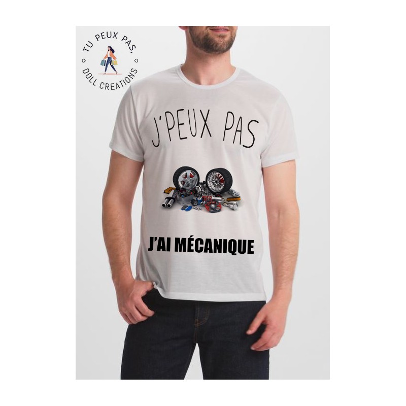 T-shirt j'peux pas j'ai mécanique - homme cadeau