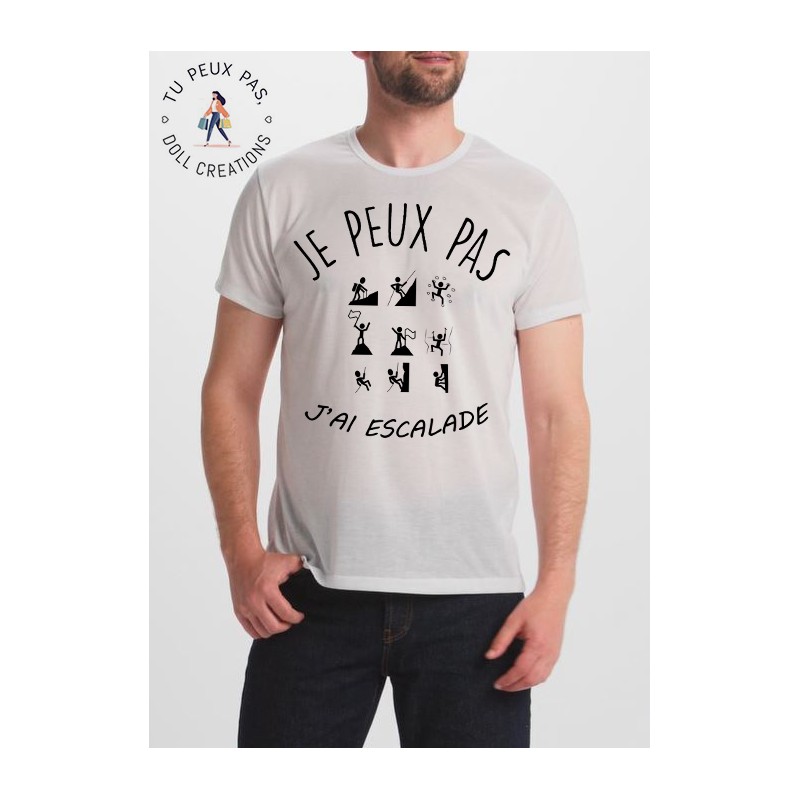 T-shirt j'peux pas j'ai escalade - cadeau homme grimpe