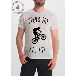 T-shirt j'peux pas j'ai vtt vélo - cadeau homme