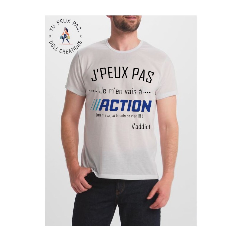 T-shirt j'peux pas je m'en vais chez action - homme