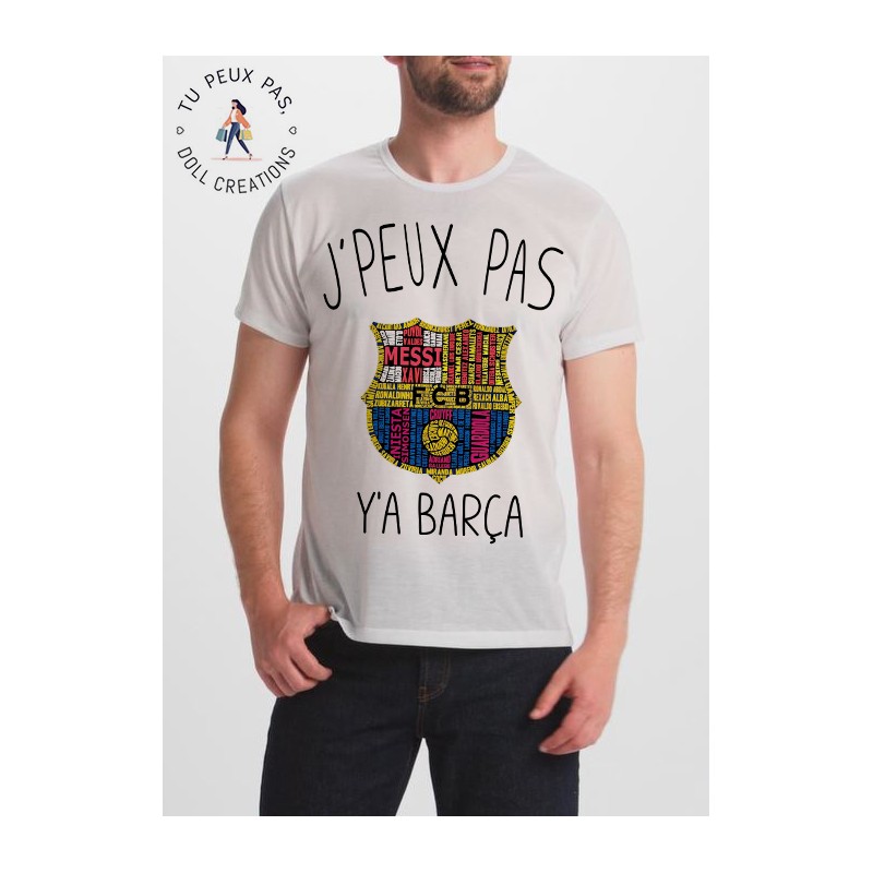 T-shirt je peux pas y'a barça - cadeau foot homme