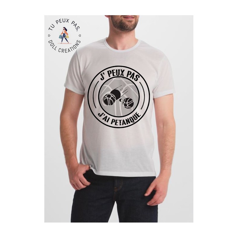 T-Shirt J'peux pas j'ai pétanque - Cadeau homme sport de boule
