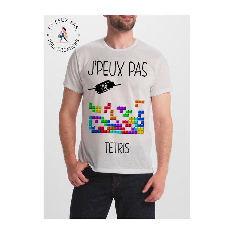 T-shirt Je peux pas j'ai tetris - homme cadeau