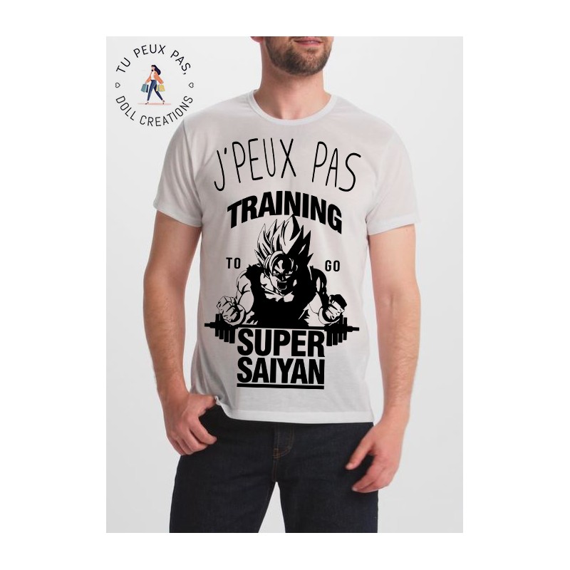 T-shirt j'peux pas J'ai Training to go super saiyan - cadeau homme