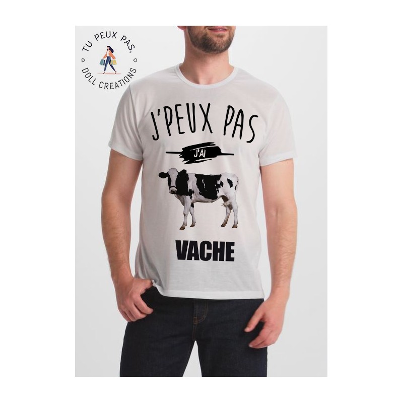 T-Shirt Je peux pas j'ai vache - homme et enfant