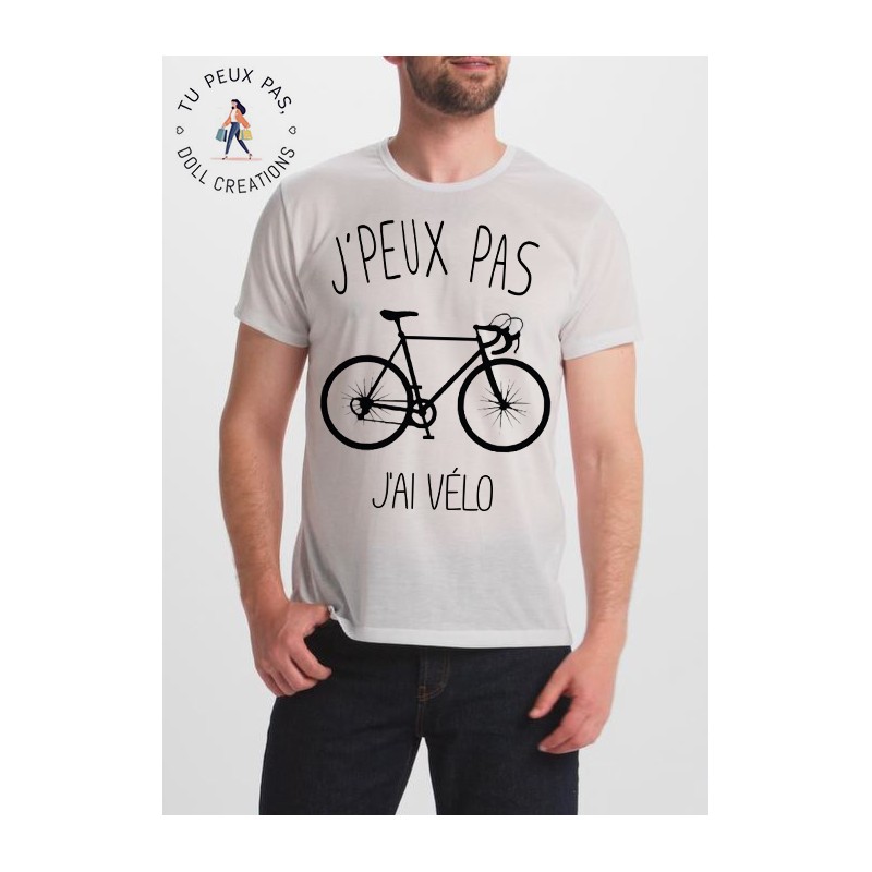 T-shirt j'peux pas j'ai vélo - cadeau homme