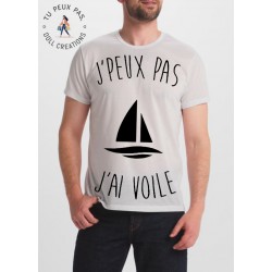 T-shirt j'peux pas j'ai voile - cadeau homme océan