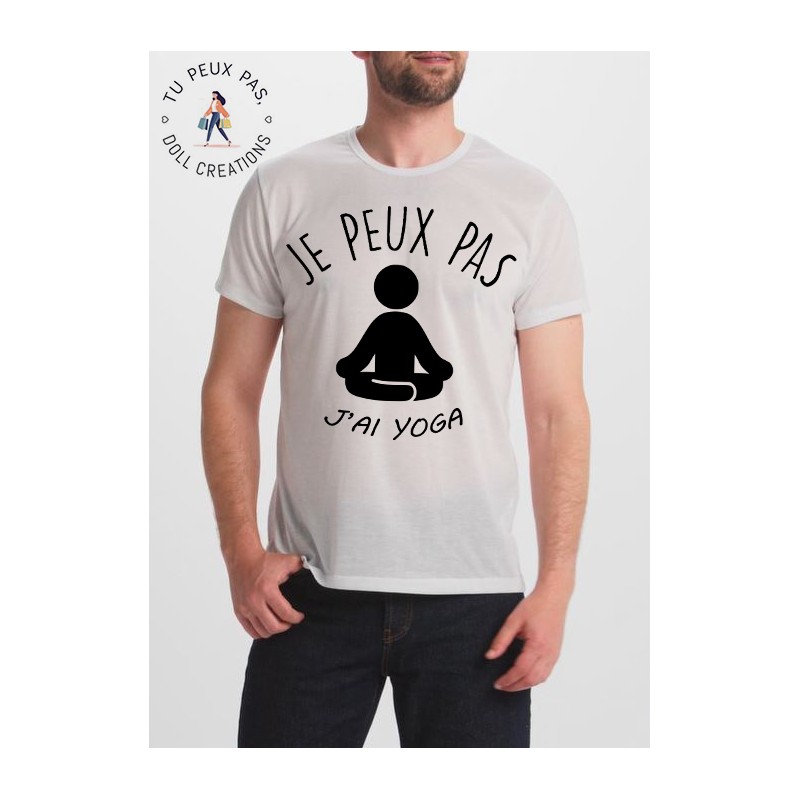 T-shirt j'peux j'peux pas j'ai yoga - cadeau homme méditation