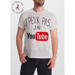 t-shirt je peux pas j'ai youtube - cadeau homme