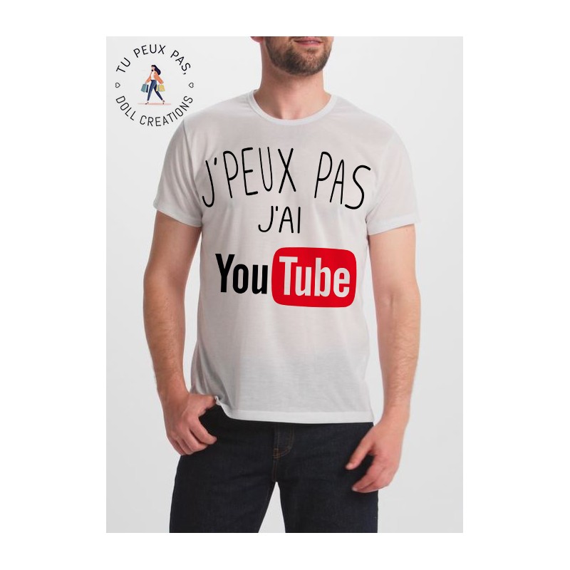 t-shirt je peux pas j'ai youtube - cadeau homme