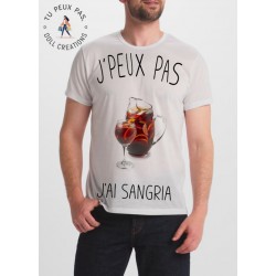 T-shirt j'peux pas j'ai pas j'ai sangria - cadeau homme boisson