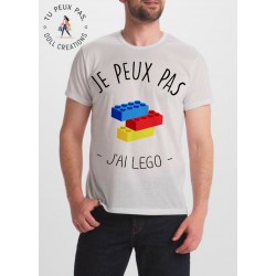 T-shirt j'peux pas j'ai lego - cadeau homme jeu construction