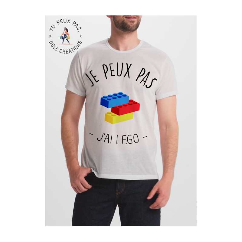T-shirt j'peux pas j'ai lego - cadeau homme jeu construction