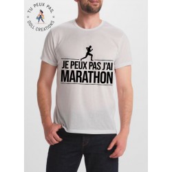 T-shirt j'peux pas j'ai marathon - cadeau Humour homme