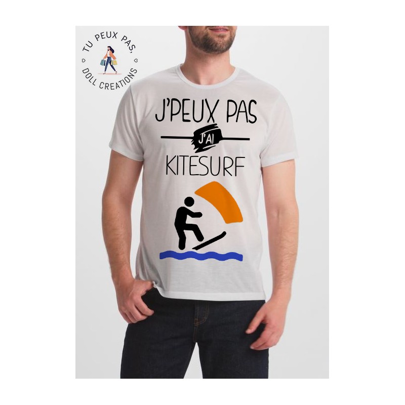 T-shirt j'peux pas j'ai kitsurf- cadeau voile homme